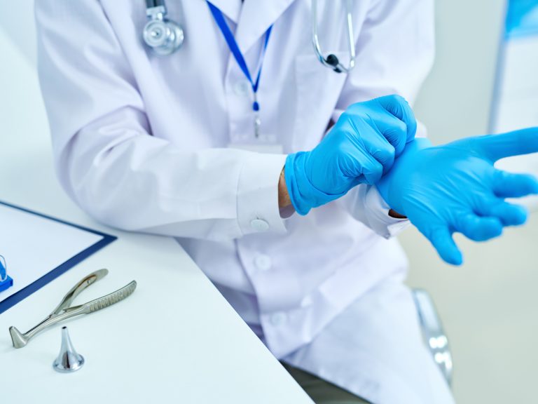 Doctor Wearing Gloves